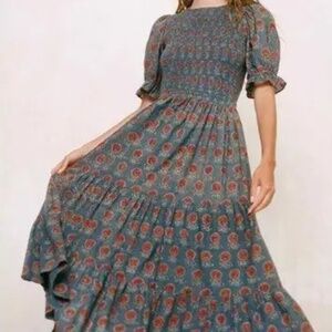 Christy Dawn Amalia Dress in Indigo Sunflower